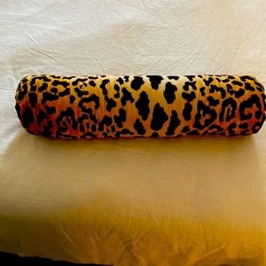 Leopard print bolster pillow